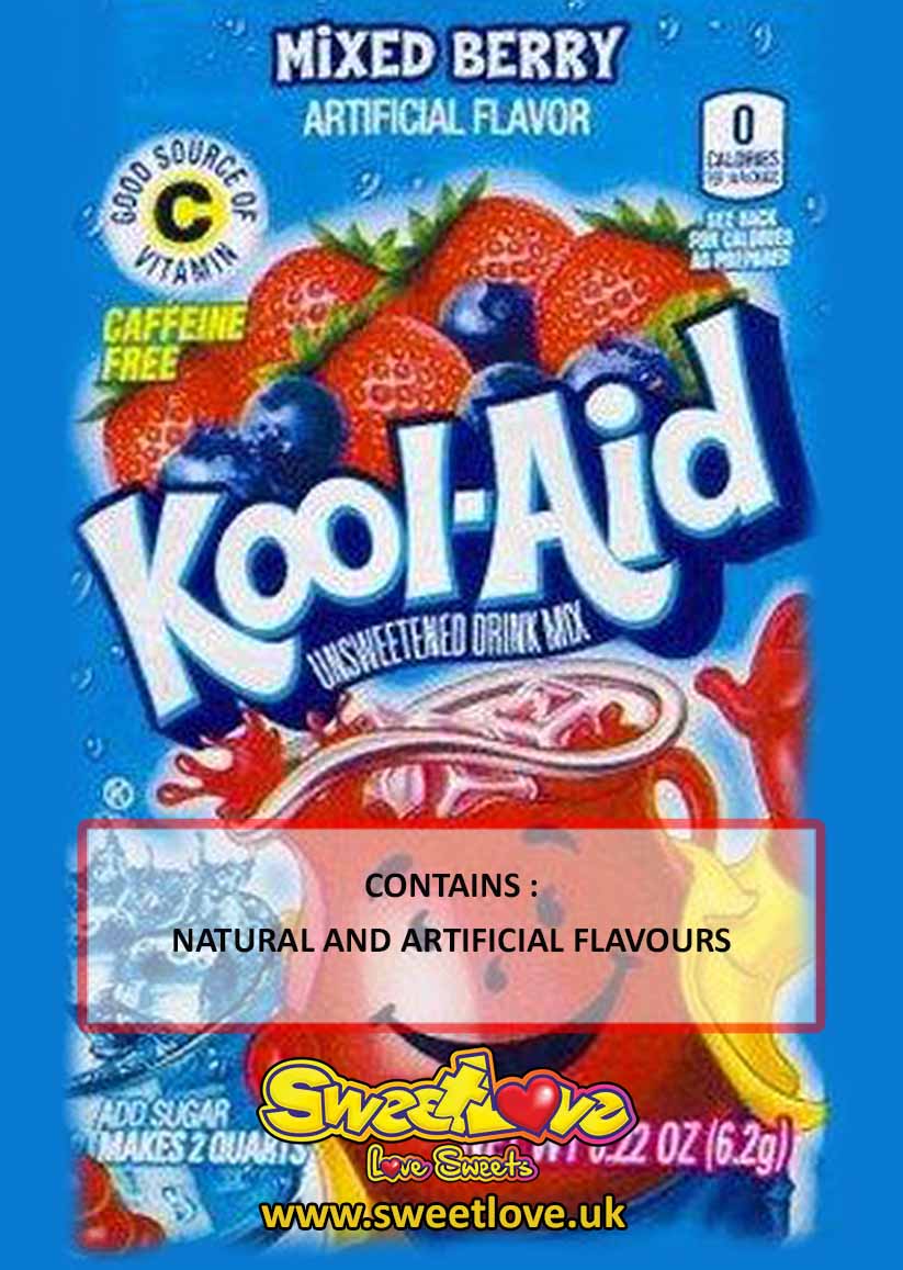 Vending label for KOOL-AID: MIXED BERRY.